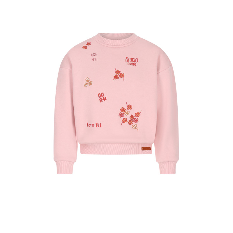 NoNo Konono soft furry sweater with embro Rosa