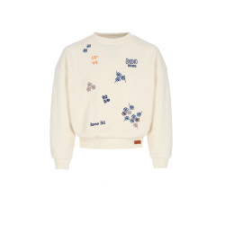 NoNo Konono soft furry sweater with embro Pearled Ivory