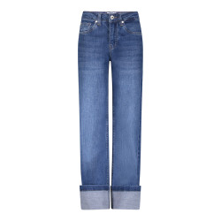 Frankie&Liberty Straight Leg Turn Up Dark Blue Denim