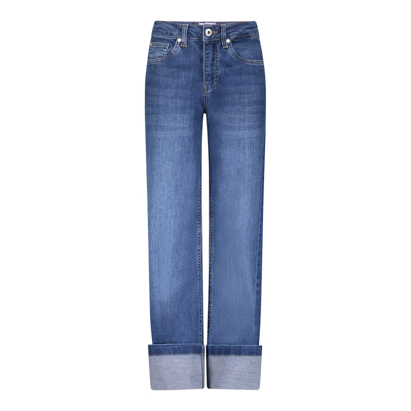 Frankie&Liberty Straight Leg Turn Up Dark Blue Denim
