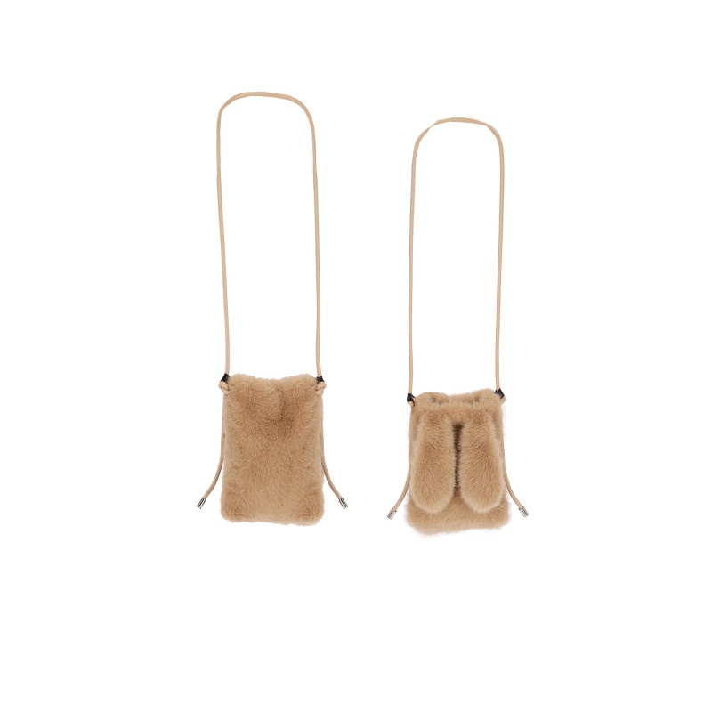 NoNo Bunny Soft Fur Bag Sand Blush