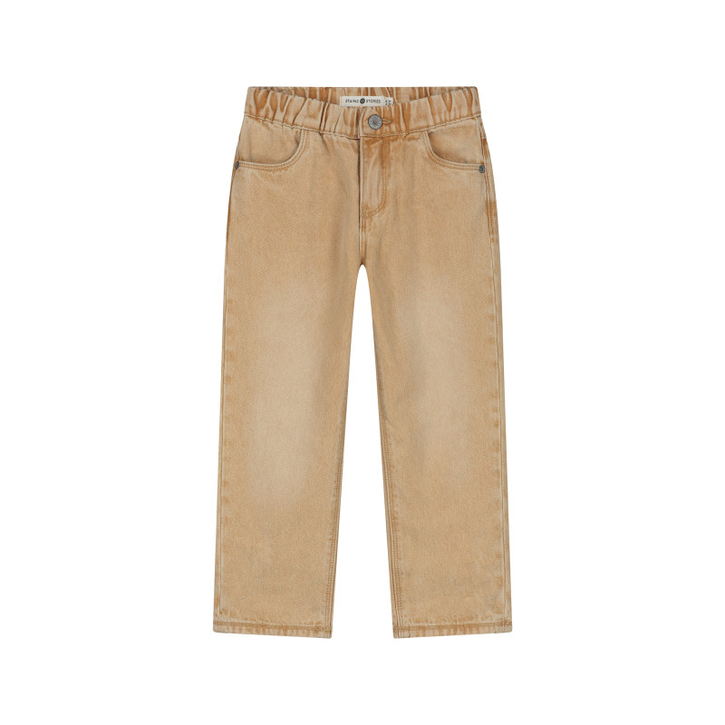 Stains and Stories boys pants wide fit full elastic Camel