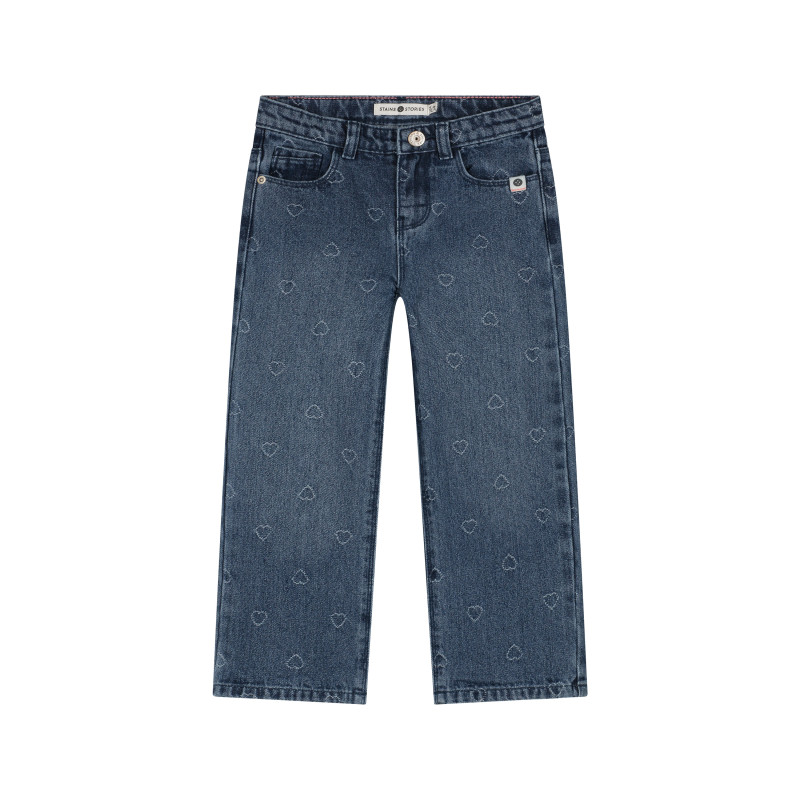 Stains and Stories girls denim wide leg pant Medium blue denim