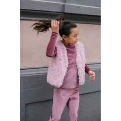 Like Flo Femke Flo girls velvet glitter flared pants Purple mauve
