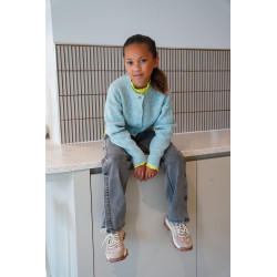 Like Flo Do Flo girls knitted cardigan with button closure Aqua