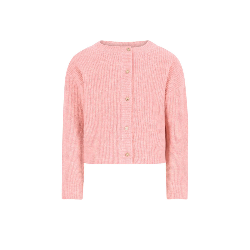 Like Flo Do Flo girls knitted cardigan with button closure Soft orange
