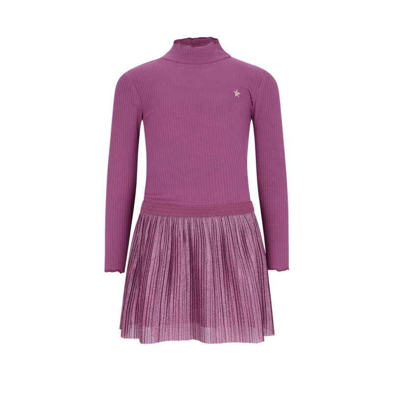 Like Flo Miley Flo girls combi dress with plisse glitter skirt Purple mauve