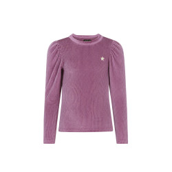 Like Flo Esmay Flo girls velvet glitter top Purple mauve