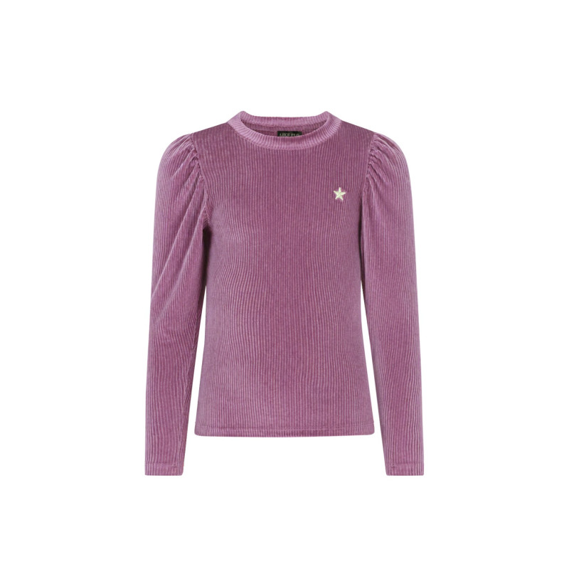 Like Flo Esmay Flo girls velvet glitter top Purple mauve