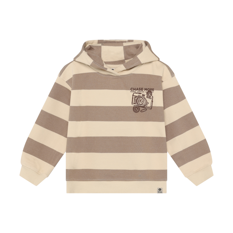Daily Seven Oversized Hoodie Backprint Plaza Taupe