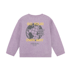 Daily Seven Oversized Sweater Backprint Purple Melange