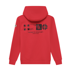 Indian Blue Jeans Hoodie Backprint Brushed Bright Red