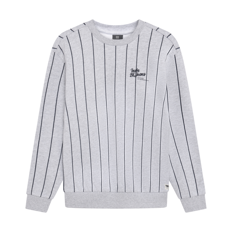 Indian Blue Jeans Loose Fit Sweat Stripe Fresh Grey Melange