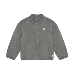 Daily Seven Bomber Jacket Heart Mid Grey Melange