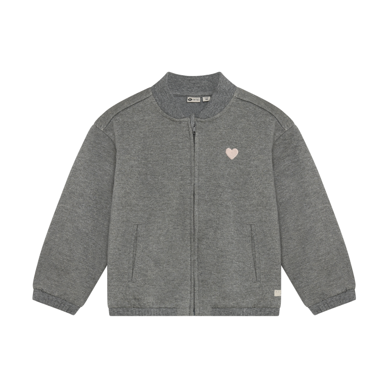 Daily Seven Bomber Jacket Heart Mid Grey Melange