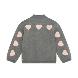 Daily Seven Bomber Jacket Heart Mid Grey Melange