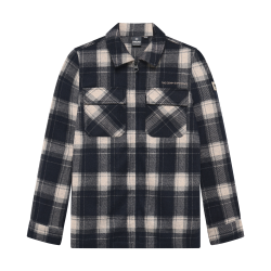 Indian Blue Jeans Shirt Jacket Zip Check Antra Ash