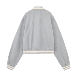 Indian Blue Jeans Jacket Pinstripe Stone Grey