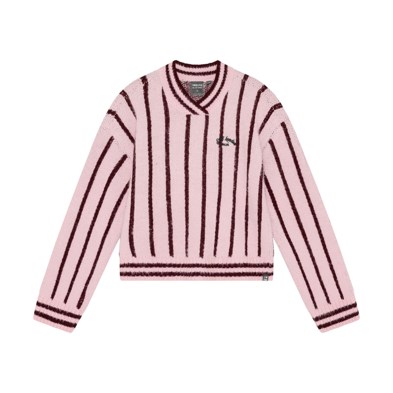 Indian Blue Jeans Knitwear Fuzzy Stripe Flushing Pink