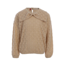 LOOXS Little lace bow blouse Latte