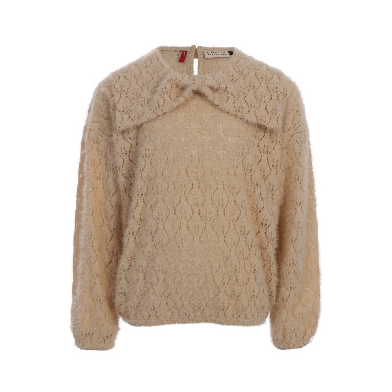 LOOXS Little lace bow blouse Latte