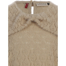 LOOXS Little lace bow blouse Latte