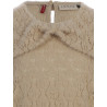 LOOXS Little lace bow blouse Latte