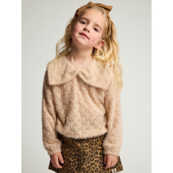 LOOXS Little lace bow blouse Latte
