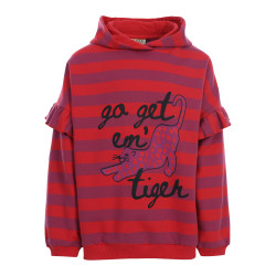 LOOXS Little striped hoody Coral Stripe