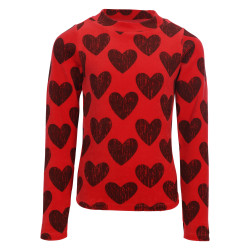 LOOXS Little printed velvet tee Velvet Heart