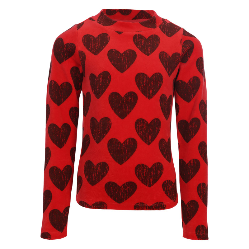 LOOXS Little printed velvet tee Velvet Heart