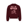 NoNo Konono Soft Furry Sweat Out of Office print Bordeaux