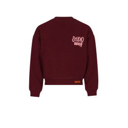 NoNo Konono Soft Furry Sweat Out of Office print Bordeaux