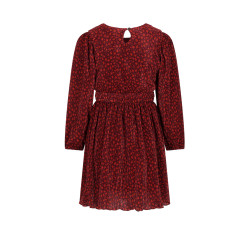 NoNo Mamai Autumn Flower Plissee Dress Bordeaux