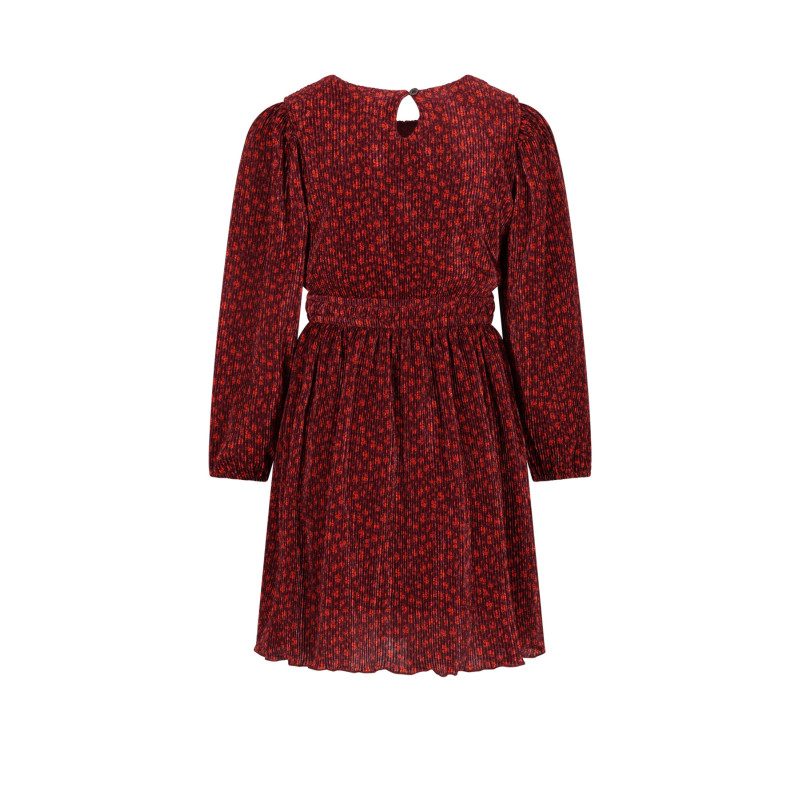 NoNo Mamai Autumn Flower Plissee Dress Bordeaux