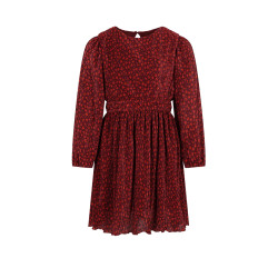 NoNo Mamai Autumn Flower Plissee Dress Bordeaux