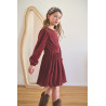 NoNo Mamai Autumn Flower Plissee Dress Bordeaux