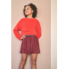 NoNo Nima Autumn Flower Plissee Skirt Bordeaux