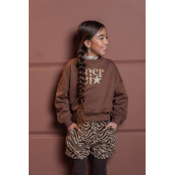 Like Flo Danee Flo girls oversized weat Choco