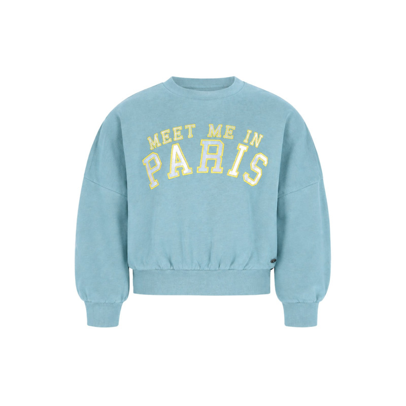 Like Flo Danee Flo girls oversized weater D. aqua