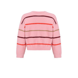 NoNo Keson Fluffy Soft Knitted Striped Sweater Peaches 'N Cream