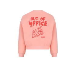NoNo Konono Soft Furry Sweat Out of Office print Peaches 'N Cream