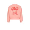NoNo Konono Soft Furry Sweat Out of Office print Peaches 'N Cream