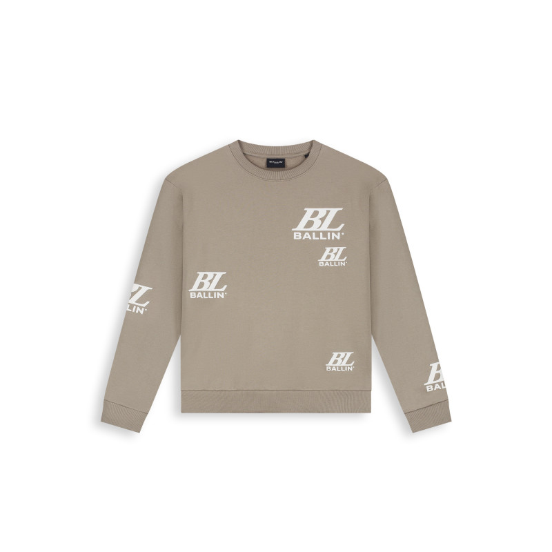 Ballin Junior Multi-Monogram Crewneck Taupe