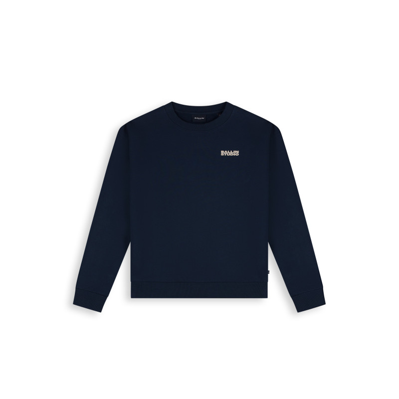 Ballin Junior Exploding Cassette Tape Crewneck Navy