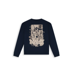 Ballin Junior Exploding Cassette Tape Crewneck Navy