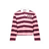 Geisha Sweat striped with collar burgundy/pink