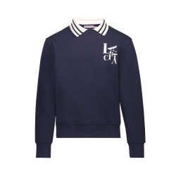 Geisha Sweat rib collar & backprint navy