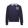 Geisha Sweat rib collar & backprint navy