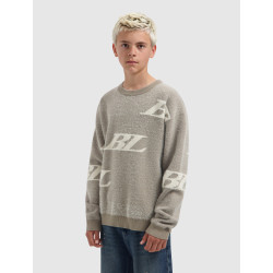 Ballin Junior Multi-Monogram Crewneck Knit Taupe